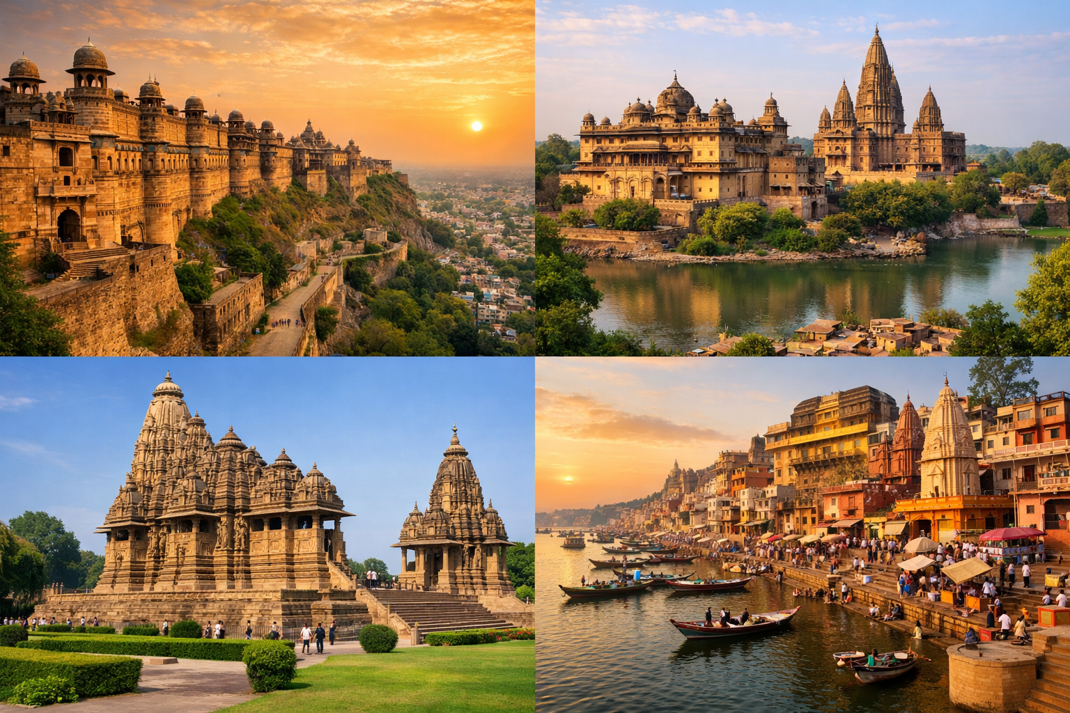 Golden Triangle Tour with Gwalior, Orchha, Khajuraho and Varanasi (12 Days)