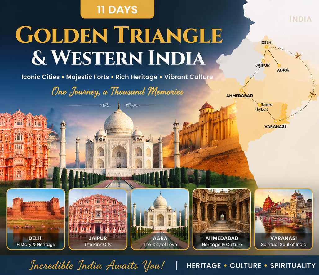 11 Days Golden Triangle & Western India Escape