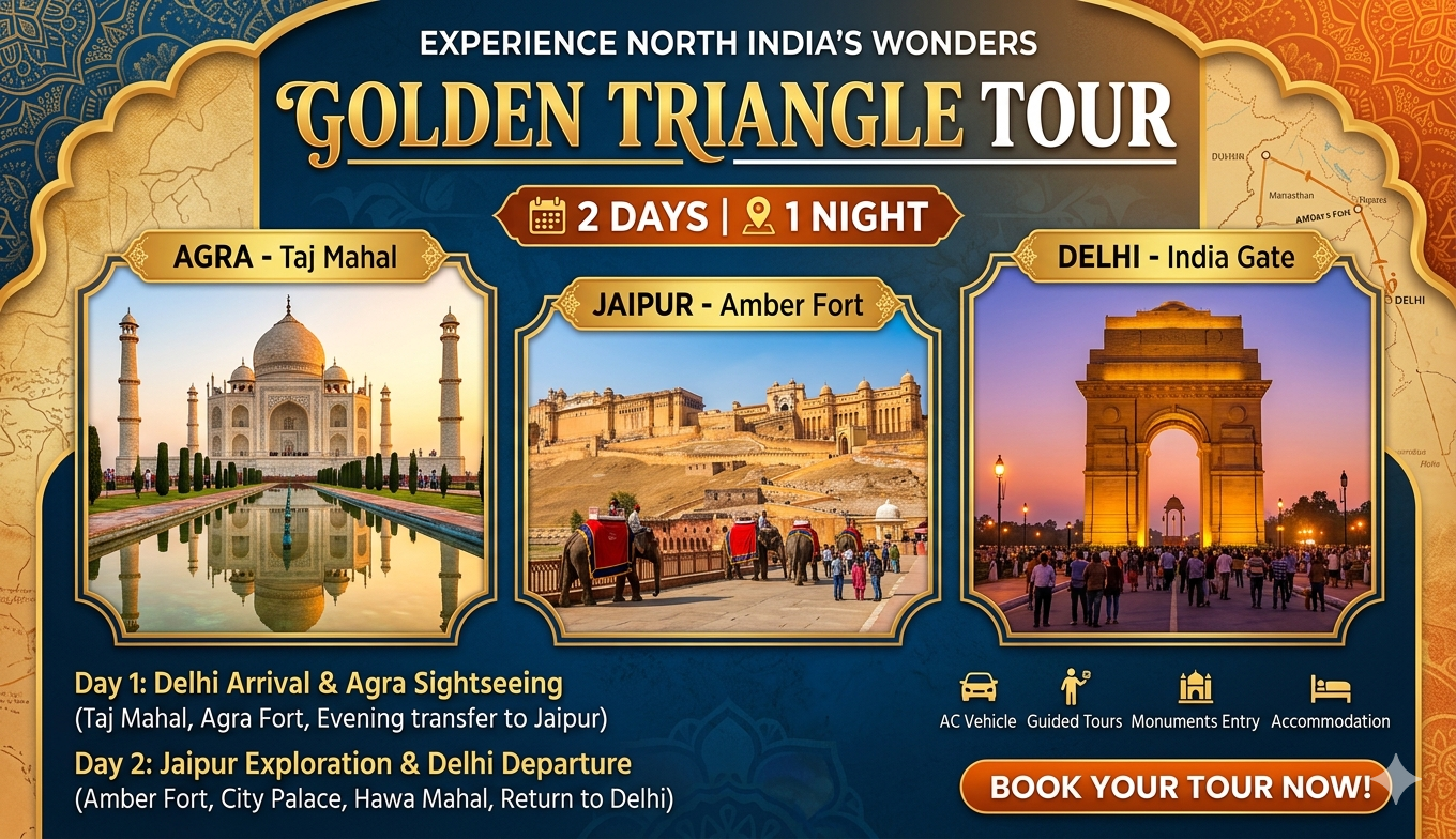 Golden Triangle Tour Package (2 Days 1 Night)