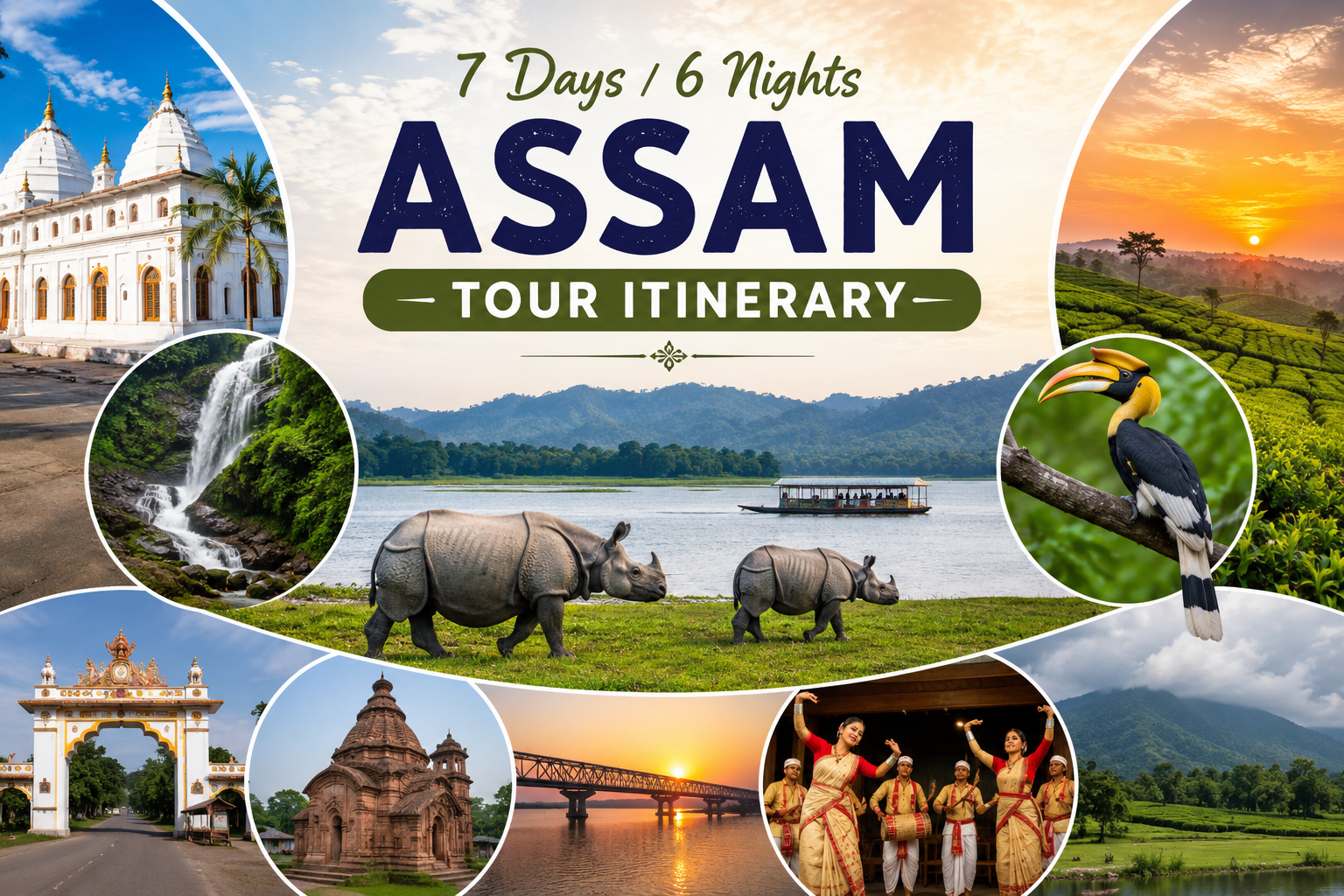 7 Days / 6 Nights Assam Tour Itinerary / 2026/2027