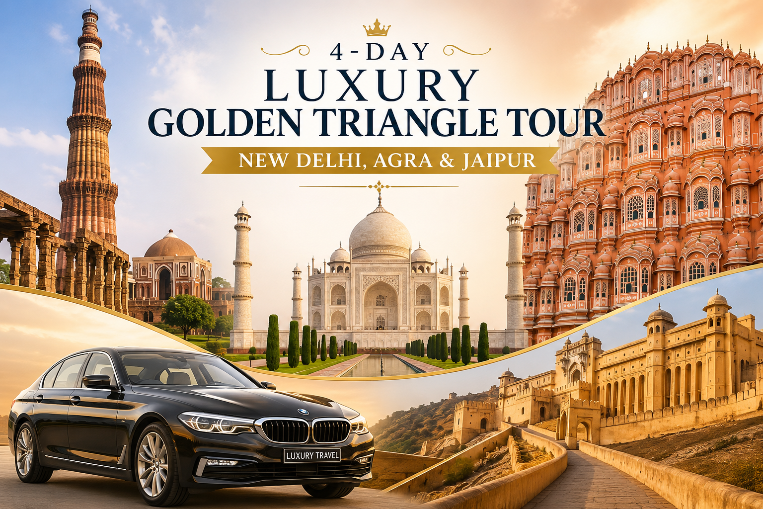 4-Day Luxury Golden Triangle Tour New Delhi, Agra & Jaipur