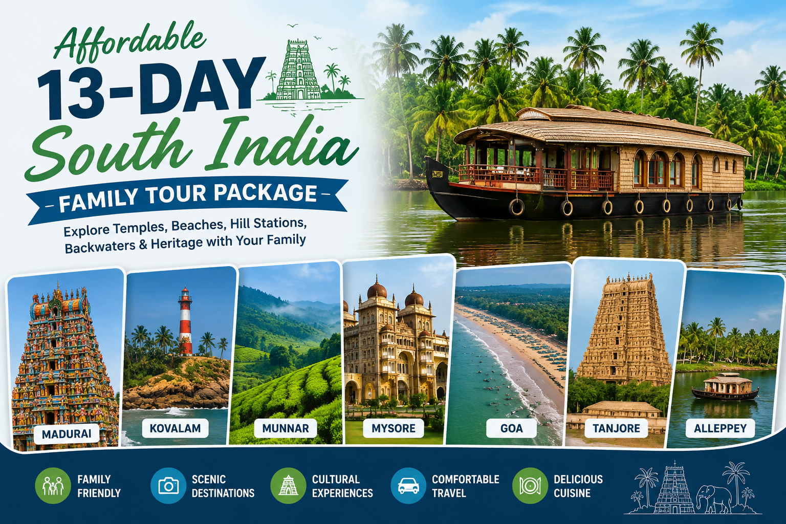 Affordable 13-Days South India Family Tour Package