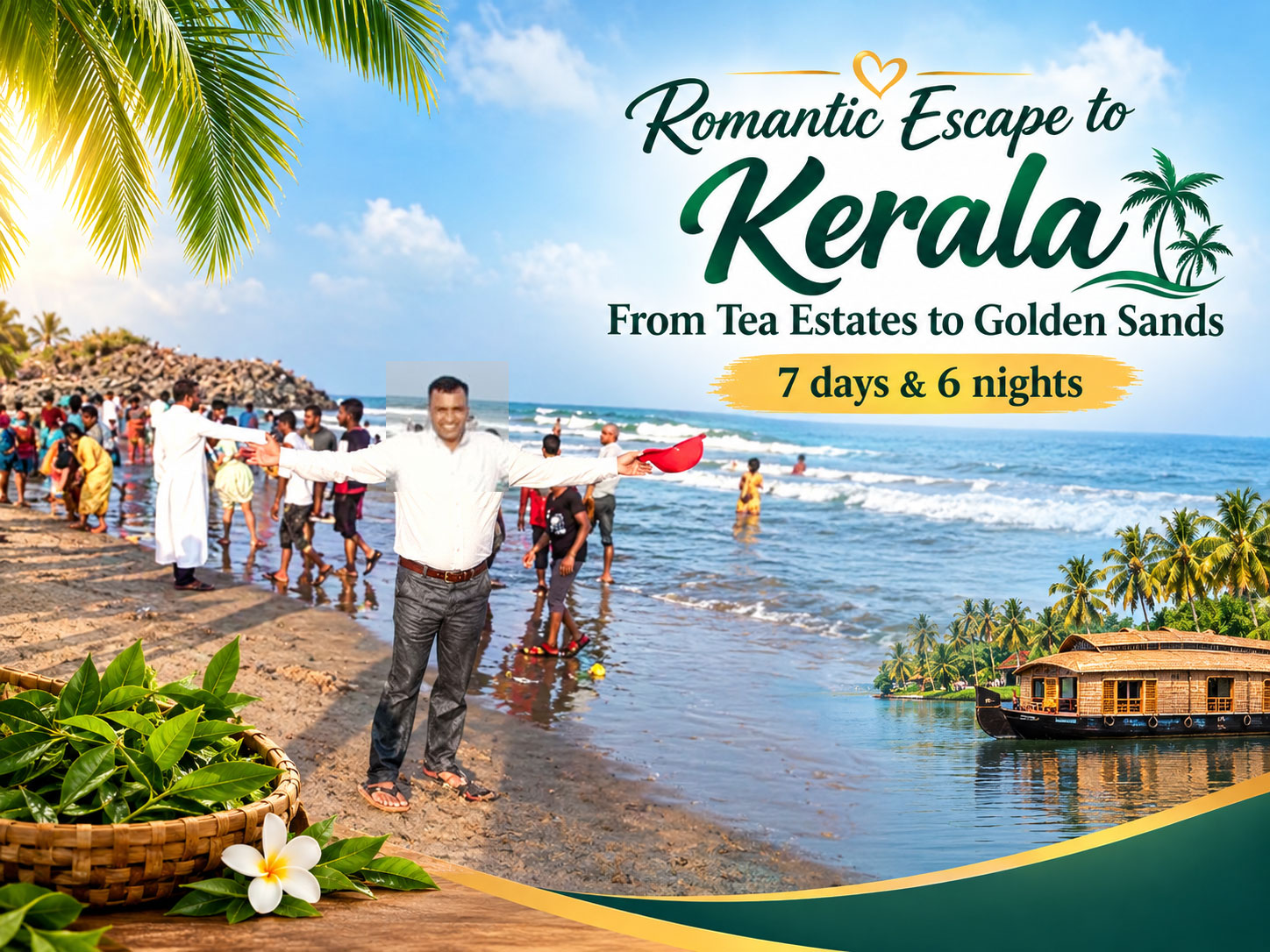 Romantic Escape to Kerala | From Tea Estates to Golden Sands 7 days & 6 nights