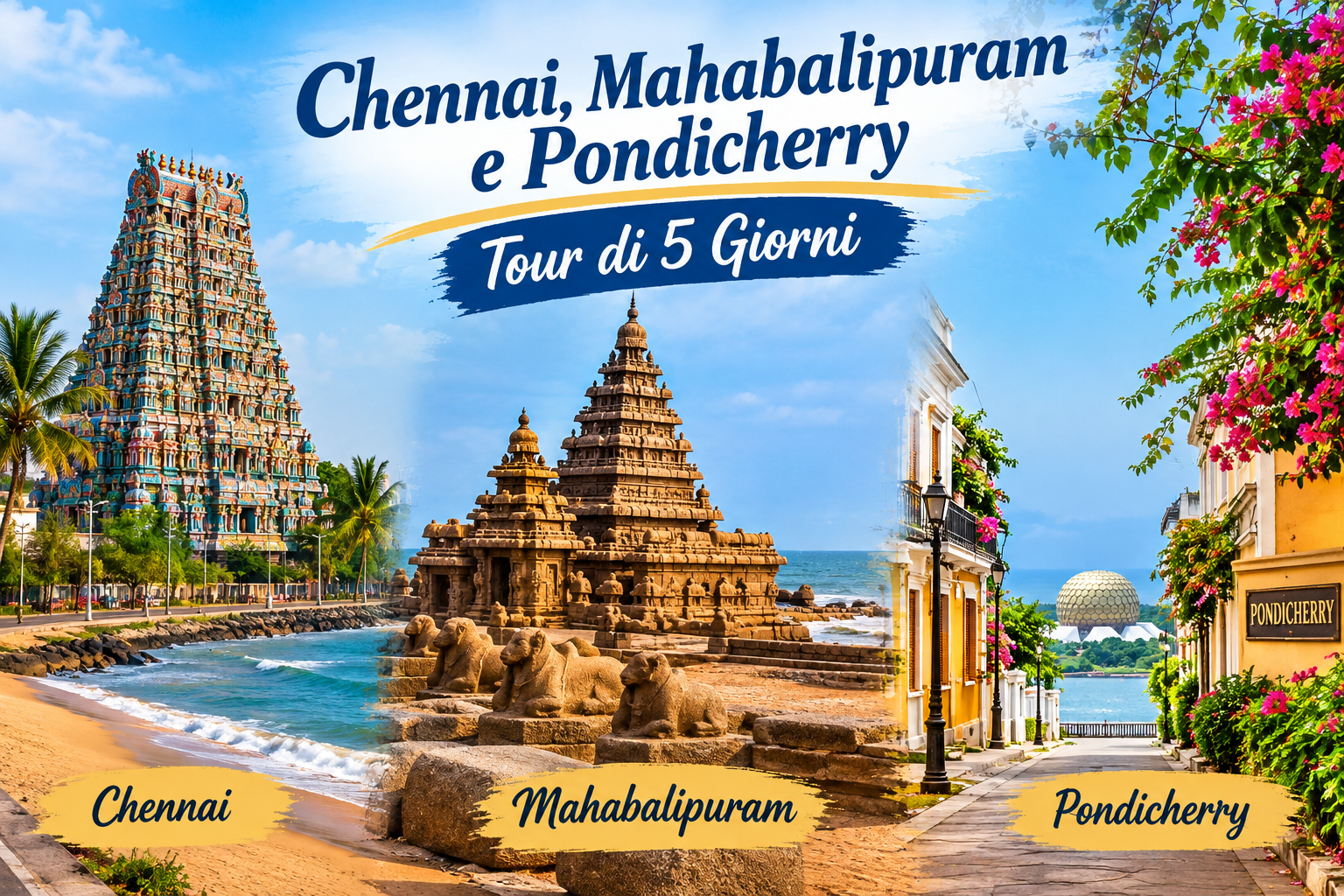 Chennai, Mahabalipuram e Pondicherry – Tour di 5 Giorni