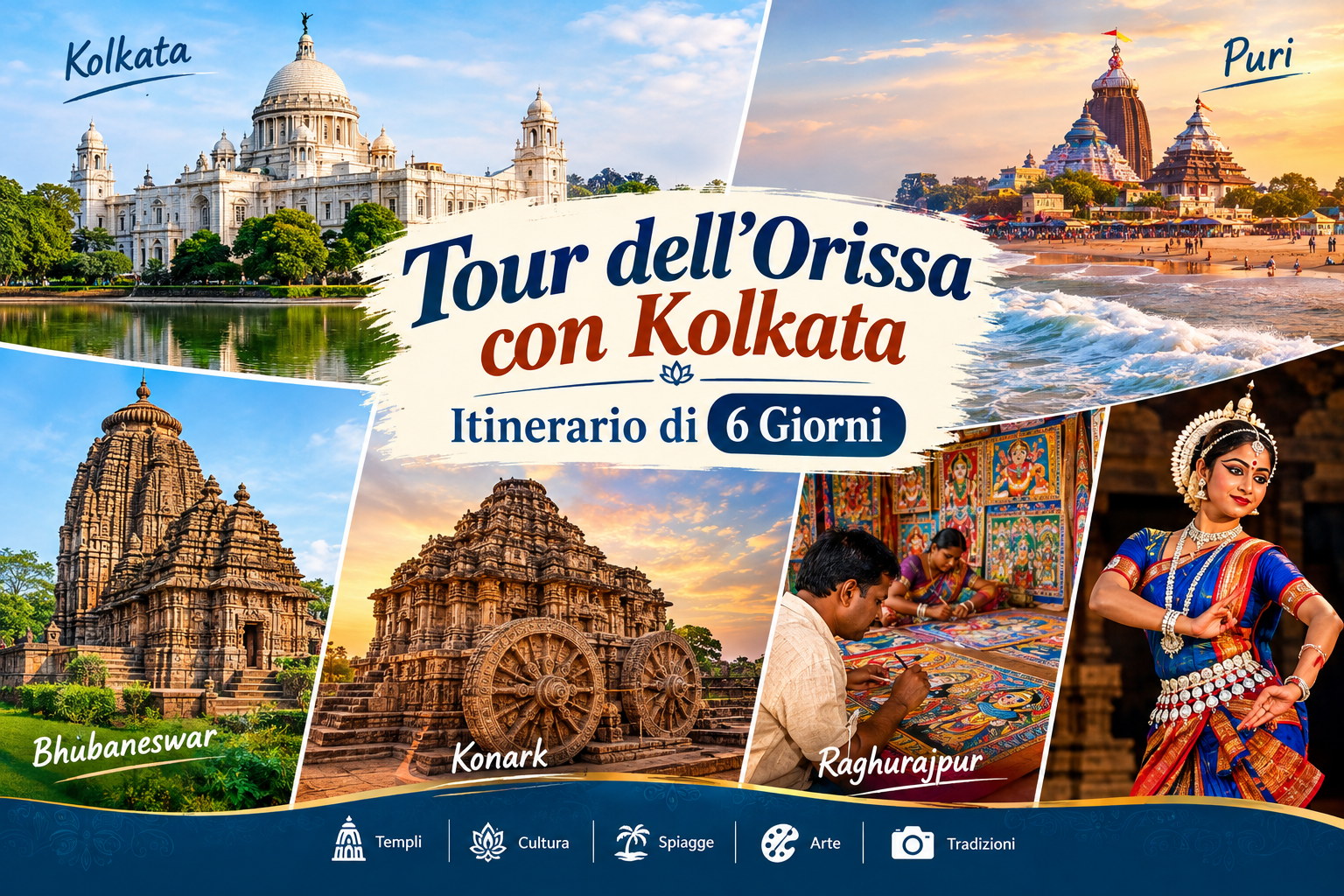 Tour dell’Orissa con Kolkata – Itinerario di 6 Giorni