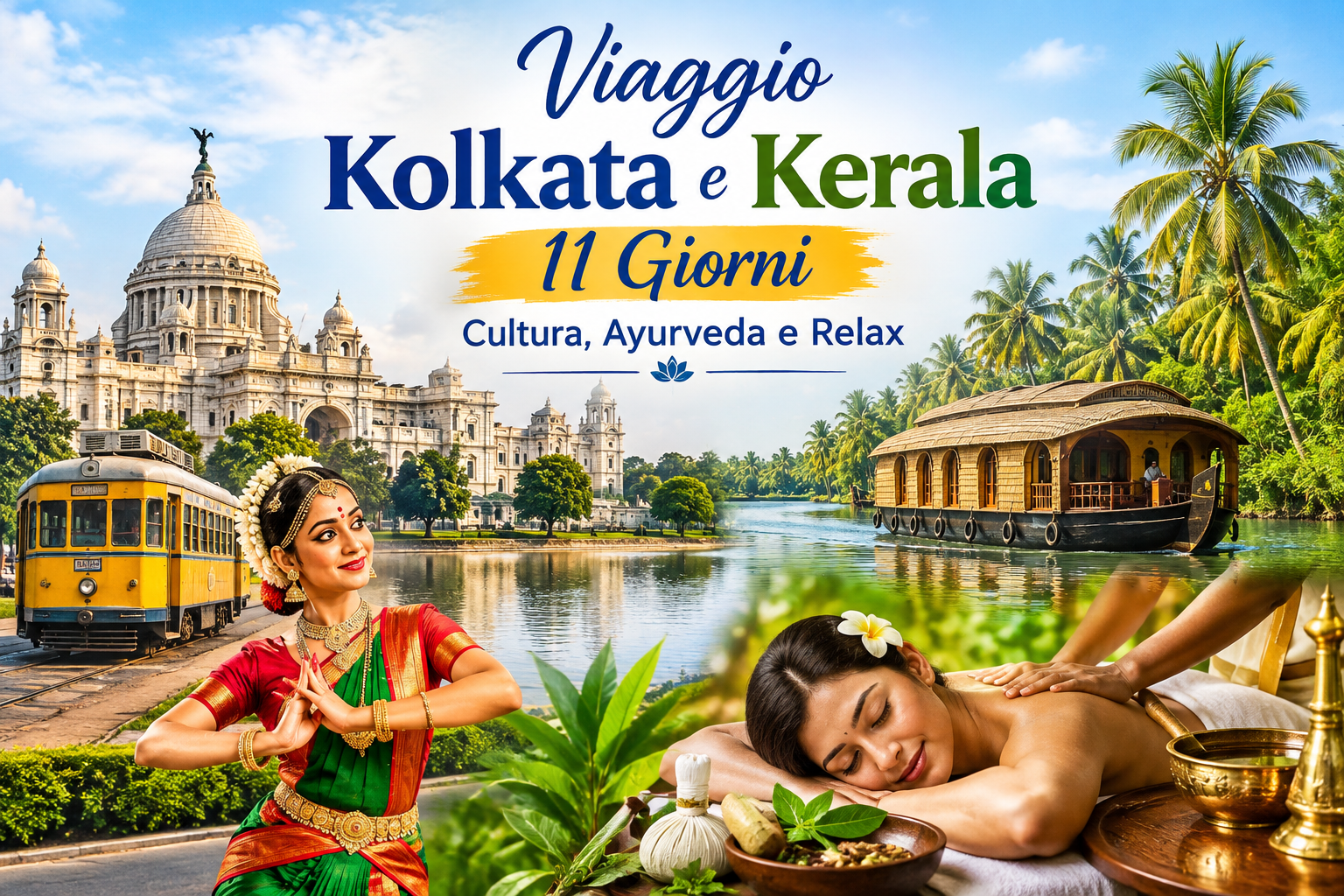 Viaggio Kolkata e Kerala 11 Giorni – Cultura, Ayurveda e Relax