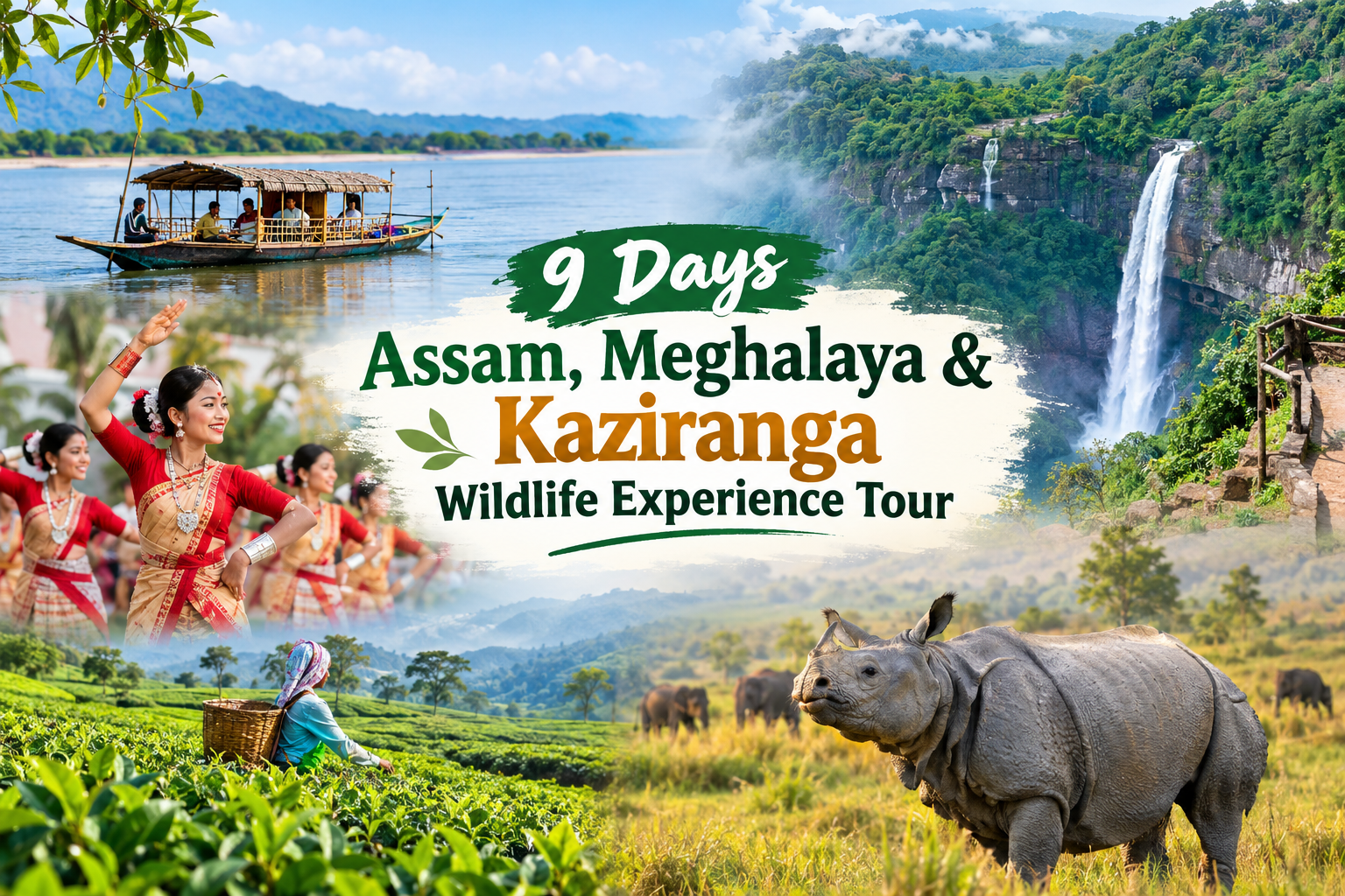 9 Days Assam, Meghalaya & Kaziranga Wildlife Experience Tour Package